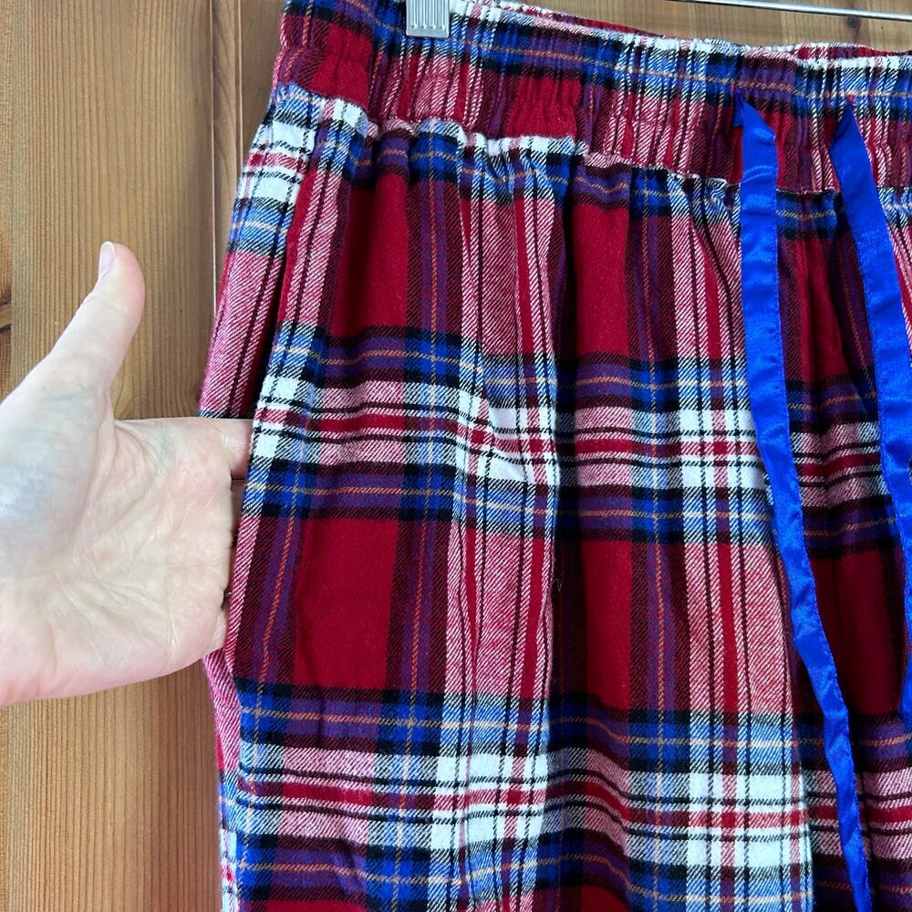 Soft Surroundings Red Plaid Flannel Pajama Set Jolly Good Womens Large Holiday - Picture 10 of 12